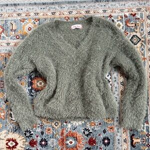 Green Fluffy Sweater
